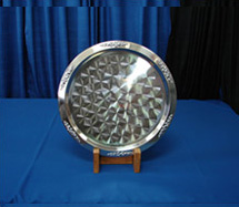 15`` Round Tray (Silver Trim)