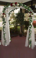 White lattice arch rental
