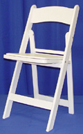 White resin chair rental