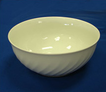 Vegetable bowl white swirl 9"