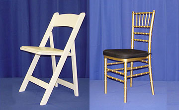 Party chair rentals for weddings, birthdays and ba